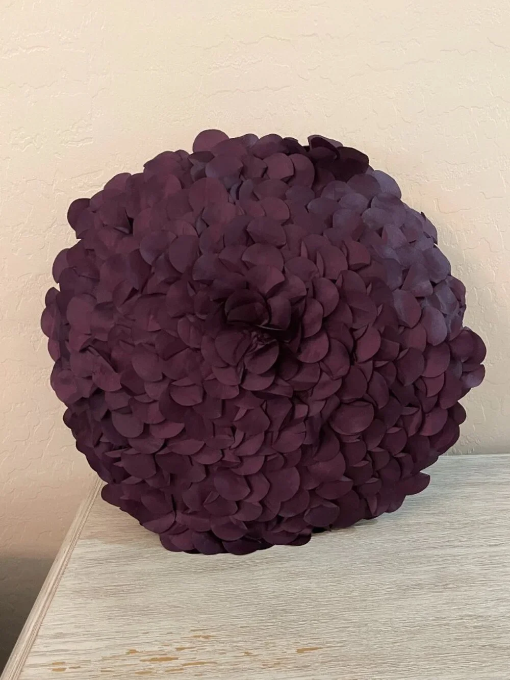 Round Petal Pillow Flower Purple 3D